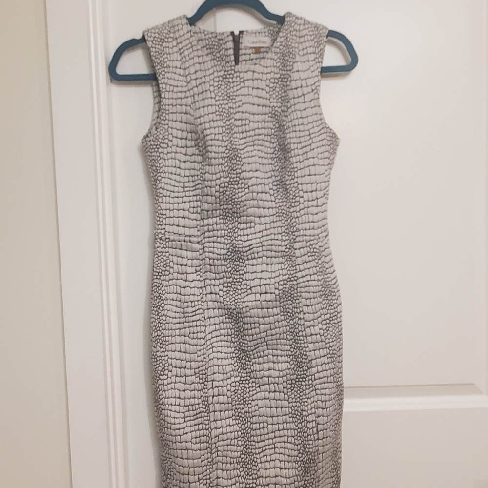 Gray Print Calvin Klein Dress Size 4